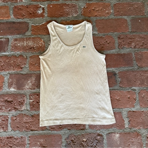 Lacoste Tops - Lacoste women's size XL 46 tan beige tank top sleeveless shirt